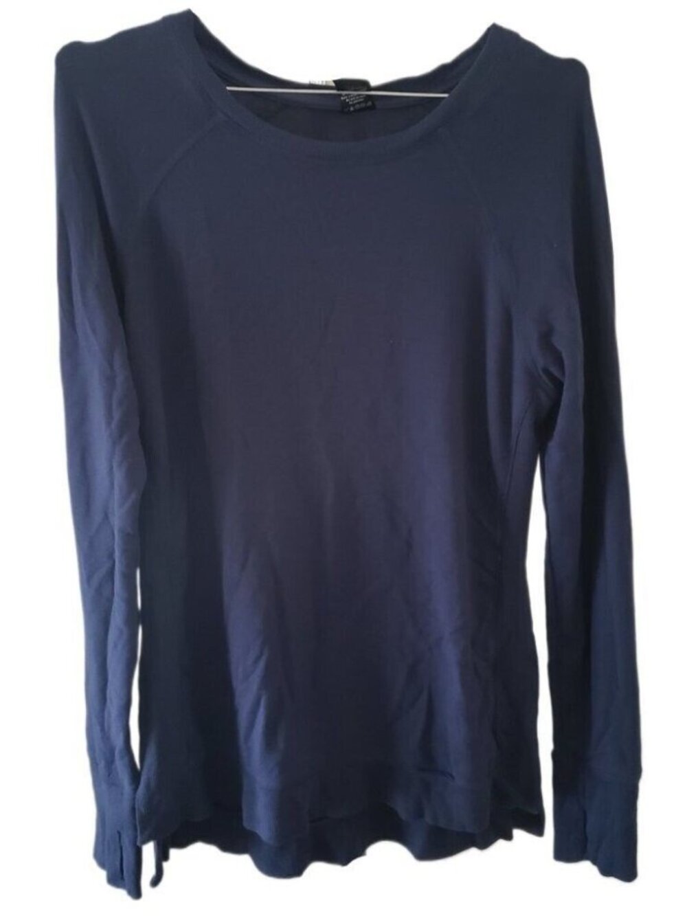 Active Life Womens Dark Blue Long Sleeve Lightweight Sweater Top w/ Thumb Holes